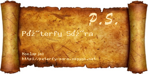 Péterfy Sára névjegykártya