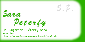 sara peterfy business card